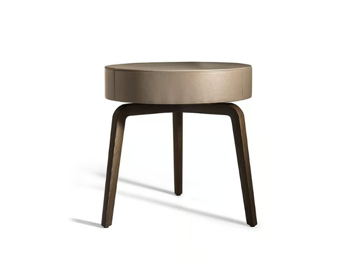 FIORILE - Round leather coffee table _ Poltrona Frau